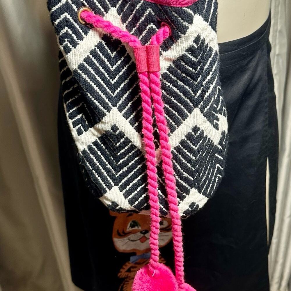 World Market Drawstring Chevron Bag